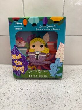 Disney Parks Alice In Wonderland Mad Tea Party Loungefly Sliding Enamel Pin